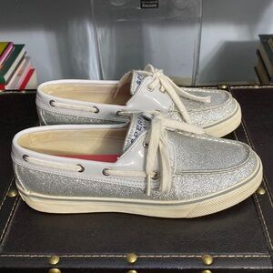 Silver glitter Sperry (size 6.5)